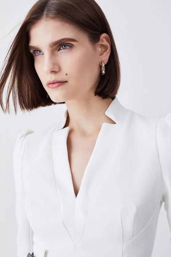 Cheap 🥰 Karen Millen Compact Stretch Belted Forever Belted Pencil Midi 👗 Dress - ivory 👍 7 Cheap 🥰 Karen Millen Compact Stretch Belted Forever Belted Pencil Midi 👗 Dress - ivory 👍 - Image 5