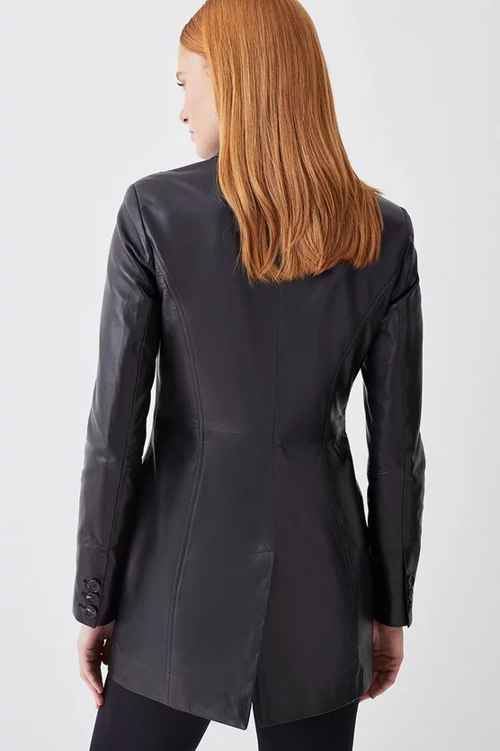 Budget ๐ Karen Millen Leather Single Breasted Tailored Blazer ๐ฏ 5 Budget ๐ Karen Millen Leather Single Breasted Tailored Blazer ๐ฏ - Image 3