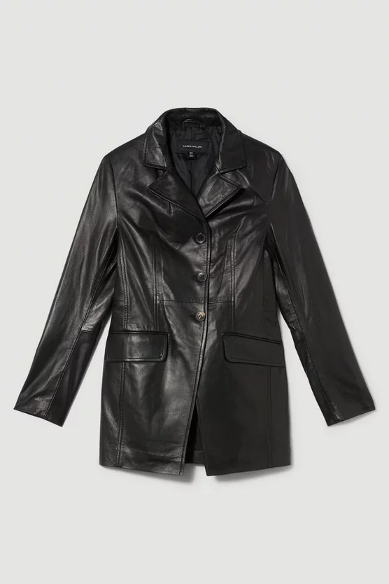 Budget ๐ Karen Millen Leather Single Breasted Tailored Blazer ๐ฏ 6 Budget ๐ Karen Millen Leather Single Breasted Tailored Blazer ๐ฏ - Image 4