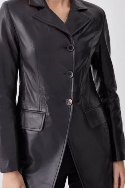 Budget ๐ Karen Millen Leather Single Breasted Tailored Blazer ๐ฏ 13 Budget ๐ Karen Millen Leather Single Breasted Tailored Blazer ๐ฏ -Karen Millen Outlet store bkk09528 black xl 4