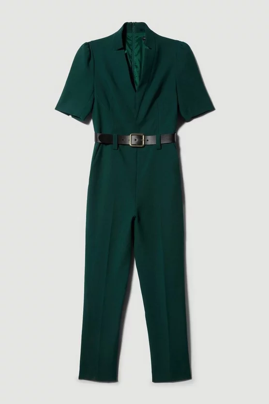 Best Sale 💯 Karen Millen Compact Stretch Forever Belt Jumpsuit - forest 👍 6 Best Sale 💯 Karen Millen Compact Stretch Forever Belt Jumpsuit - forest 👍 - Image 4