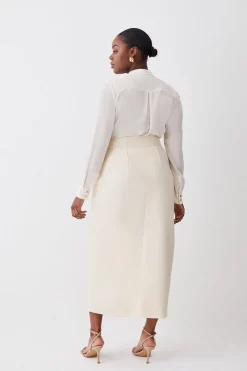 Best reviews of 🎁 Karen Millen Plus Size Compact Stretch Corset Seamed Midi 👗 Skirt - cream 👏 -Karen Millen Outlet store bkk09604 cream xl 2