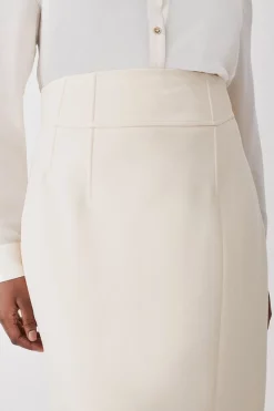 Best reviews of 🎁 Karen Millen Plus Size Compact Stretch Corset Seamed Midi 👗 Skirt - cream 👏 -Karen Millen Outlet store bkk09604 cream xl 4