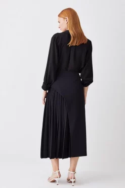 Top 10 🥰 Karen Millen Buckle Detail Pleated Midi 👗 Skirt 🔔 -Karen Millen Outlet store bkk09626 black xl 2