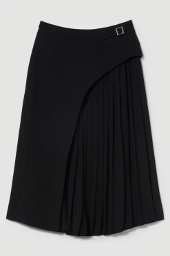 Top 10 🥰 Karen Millen Buckle Detail Pleated Midi 👗 Skirt 🔔 -Karen Millen Outlet store bkk09626 black xl 3