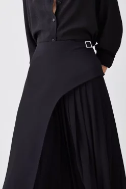 Top 10 🥰 Karen Millen Buckle Detail Pleated Midi 👗 Skirt 🔔 -Karen Millen Outlet store bkk09626 black xl 4
