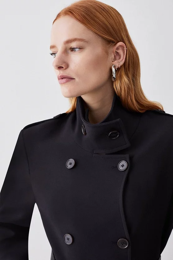 Budget ⭐ Karen Millen Compact Stretch Belted Double Breasted Maxi 🧥 Coat 😀 7 Budget ⭐ Karen Millen Compact Stretch Belted Double Breasted Maxi 🧥 Coat 😀 - Image 5