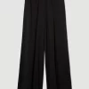 Wholesale 🔔 Karen Millen Pleat Detail Wide Leg Trouser 😉 -Karen Millen Outlet store bkk09630 black xl 3