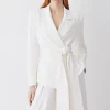 Buy 😀 Karen Millen Drape Detail Belted Soft Blazer ⭐ 1 Buy 😀 Karen Millen Drape Detail Belted Soft Blazer ⭐ -Karen Millen Outlet store bkk09633 ivory xl