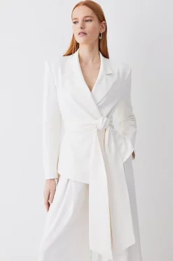 Buy 😀 Karen Millen Drape Detail Belted Soft Blazer ⭐