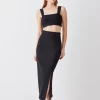 Cheap 🌟 Karen Millen Compact Stretch Corset Seamed Midiaxi 👗 Skirt 😉 -Karen Millen Outlet store bkk09635 black xl