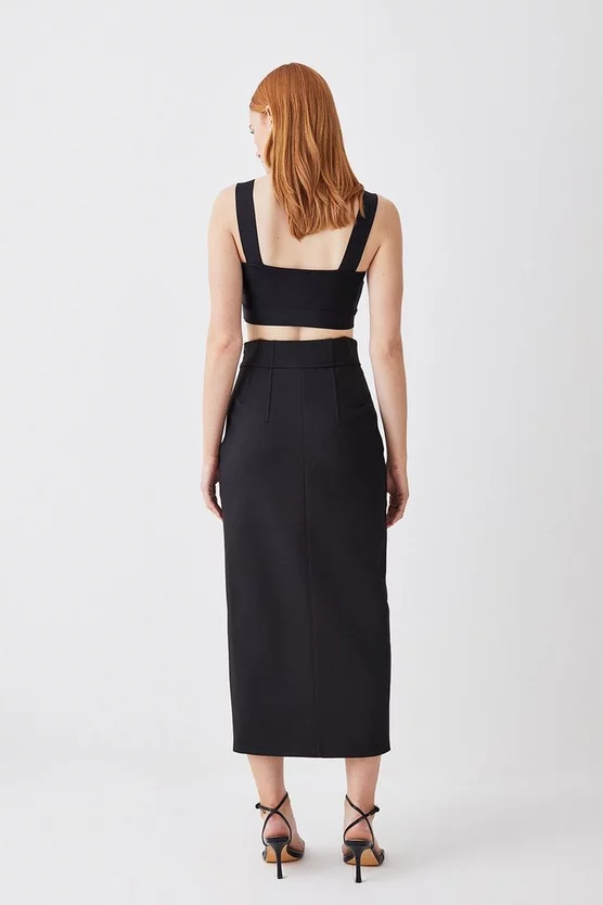Cheap 🌟 Karen Millen Compact Stretch Corset Seamed Midiaxi 👗 Skirt 😉 4 Cheap 🌟 Karen Millen Compact Stretch Corset Seamed Midiaxi 👗 Skirt 😉 - Image 3