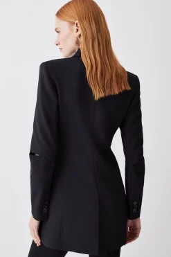 Flash Sale 😍 Karen Millen Clean Tailored Split Detail Blazer 🌟 -Karen Millen Outlet store bkk09636 black xl 2
