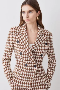 Cheap 😍 Karen Millen Check Tweed Military Tailored Blazer 🛒