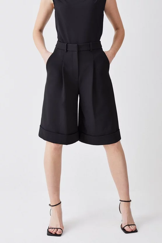 Brand new ๐ Karen Millen Tall Compact Stretch Turn Up Hem Tailored Walking Shorts - black ๐งจ 7 Brand new ๐ Karen Millen Tall Compact Stretch Turn Up Hem Tailored Walking Shorts - black ๐งจ - Image 5