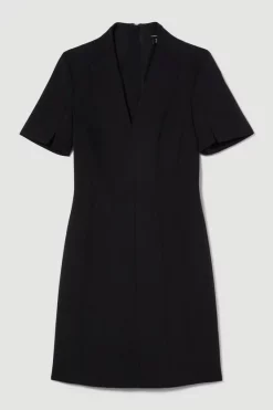 New 🌟 Karen Millen Italian Compact Scuba Jersey Seamed A Line Mini 👗 Dress 🥰 -Karen Millen Outlet store bkk09678 black xl 3
