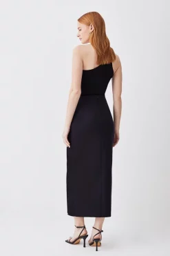 Hot Sale 💯 Karen Millen Italian Compact Scuba Jersey Pencil Midi 👗 Skirt 🔥 -Karen Millen Outlet store bkk09681 black xl 2