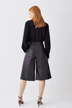 Flash Sale 😍 Karen Millen Leather Walking Short - black 😍 -Karen Millen Outlet store bkk09683 black xl 2