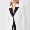 Cheap ๐ Karen Millen Compact Viscose Contrast Lapel Double Breasted Blazer - ivory ๐ 1 Cheap ๐ Karen Millen Compact Viscose Contrast Lapel Double Breasted Blazer - ivory ๐ -Karen Millen Outlet store bkk09688 ivory xl
