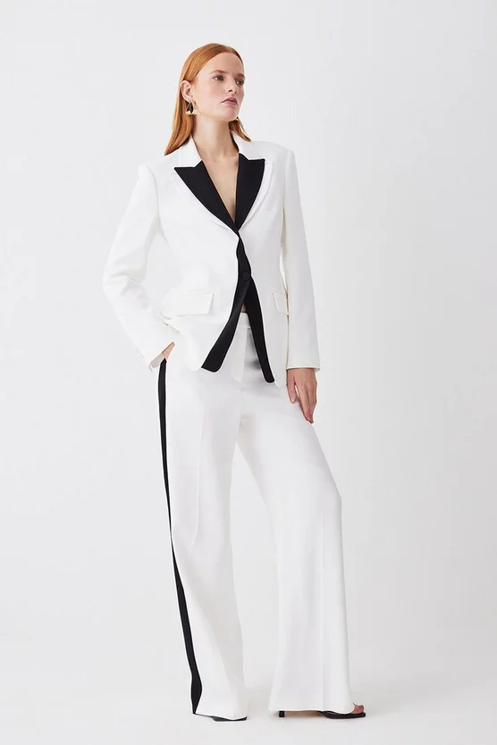 Cheap ๐ Karen Millen Compact Viscose Contrast Lapel Double Breasted Blazer - ivory ๐ 4 Cheap ๐ Karen Millen Compact Viscose Contrast Lapel Double Breasted Blazer - ivory ๐ - Image 2