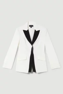 Cheap ๐ Karen Millen Compact Viscose Contrast Lapel Double Breasted Blazer - ivory ๐ 11 Cheap ๐ Karen Millen Compact Viscose Contrast Lapel Double Breasted Blazer - ivory ๐ -Karen Millen Outlet store bkk09688 ivory xl 3