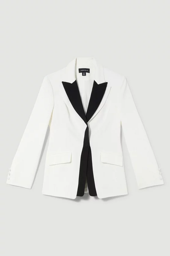 Cheap ๐ Karen Millen Compact Viscose Contrast Lapel Double Breasted Blazer - ivory ๐ 6 Cheap ๐ Karen Millen Compact Viscose Contrast Lapel Double Breasted Blazer - ivory ๐ - Image 4