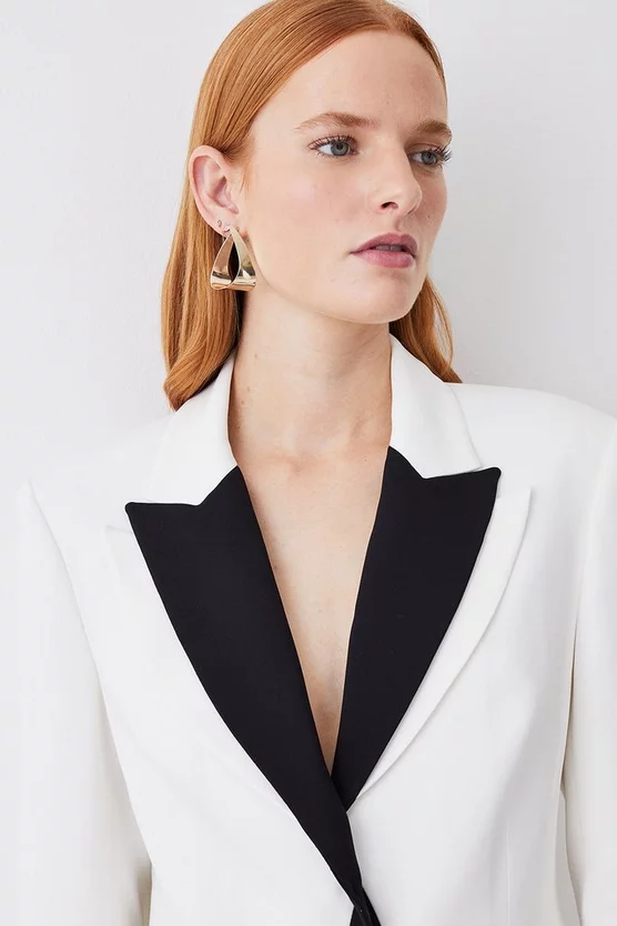 Cheap ๐ Karen Millen Compact Viscose Contrast Lapel Double Breasted Blazer - ivory ๐ 7 Cheap ๐ Karen Millen Compact Viscose Contrast Lapel Double Breasted Blazer - ivory ๐ - Image 5