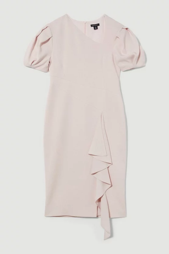 Flash Sale ๐ Karen Millen Compact Stretch Viscose Drape Detail Pencil Midi ๐ Dress - blush ๐ 6 Flash Sale ๐ Karen Millen Compact Stretch Viscose Drape Detail Pencil Midi ๐ Dress - blush ๐ - Image 4
