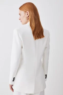 Discount 👏 Karen Millen Clean Tailored Double Breasted Blazer 🌟 -Karen Millen Outlet store bkk09697 ecru xl 2