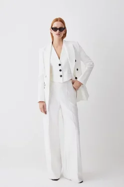 Wholesale ✨ Karen Millen Clean Tailored Waistcoat 🔥 -Karen Millen Outlet store bkk09698 cream xl 4