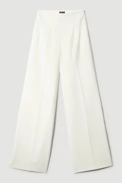 Coupon 🎉 Karen Millen Clean Tailored Darted Wide Leg Trouser 😍 -Karen Millen Outlet store bkk09699 ecru xl 3