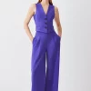 Cheapest 🔔 Karen Millen Petite Clean Tailored Darted Wide Leg Trouser - purple ⌛ 1 Cheapest 🔔 Karen Millen Petite Clean Tailored Darted Wide Leg Trouser - purple ⌛ -Karen Millen Outlet store bkk09700 purple xl