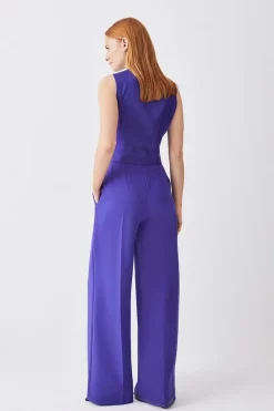 Cheapest 🔔 Karen Millen Petite Clean Tailored Darted Wide Leg Trouser - purple ⌛ -Karen Millen Outlet store bkk09700 purple xl 2
