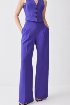 Cheapest 🔔 Karen Millen Petite Clean Tailored Darted Wide Leg Trouser - purple ⌛ -Karen Millen Outlet store bkk09700 purple xl 5