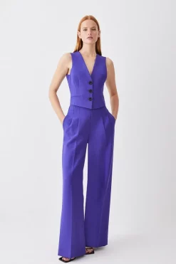 Cheapest 🌟 Karen Millen Petite Clean Tailored Waistcoat - purple 💯