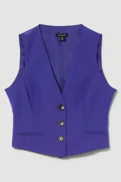 Cheapest 🌟 Karen Millen Petite Clean Tailored Waistcoat - purple 💯 -Karen Millen Outlet store bkk09701 purple xl 3