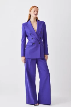 Best Sale 🎉 Karen Millen Petite Clean Tailored Double Breasted Blazer - purple ⌛