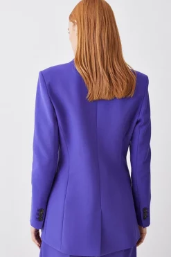 Best Sale 🎉 Karen Millen Petite Clean Tailored Double Breasted Blazer - purple ⌛ -Karen Millen Outlet store bkk09702 purple xl 2