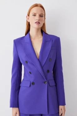Best Sale 🎉 Karen Millen Petite Clean Tailored Double Breasted Blazer - purple ⌛ -Karen Millen Outlet store bkk09702 purple xl 4