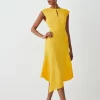 Top 10 🌟 Karen Millen Soft Tailored Key Hole Cap Sleeve High Low Midi 👗 Dress 🔥 2 Top 10 🌟 Karen Millen Soft Tailored Key Hole Cap Sleeve High Low Midi 👗 Dress 🔥 -Karen Millen Outlet store bkk09722 marigold xl