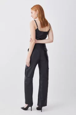 Cheap 💯 Karen Millen Leather Pocket Detail Cargo Trouser 😍 10 Cheap 💯 Karen Millen Leather Pocket Detail Cargo Trouser 😍 -Karen Millen Outlet store bkk09723 black xl 2