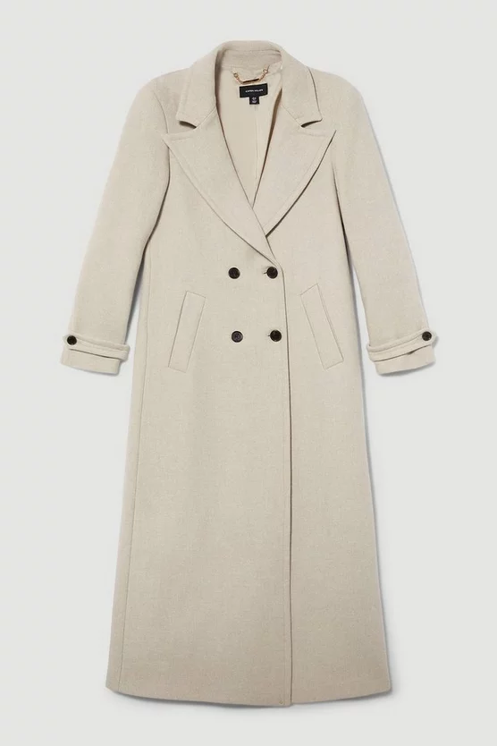 Discount 🧨 Karen Millen Petite Italian Wool Double Breasted 🧥 Coat - oatmeal 🥰 6 Discount 🧨 Karen Millen Petite Italian Wool Double Breasted 🧥 Coat - oatmeal 🥰 - Image 4