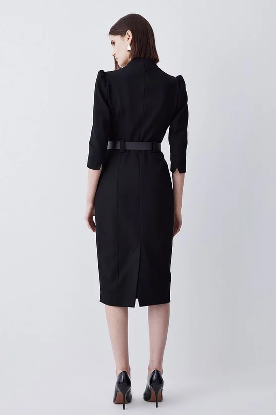 Outlet 🔥 Karen Millen Structured Crepe Belted Forever Midi 👗 Dress ✨ 5 Outlet 🔥 Karen Millen Structured Crepe Belted Forever Midi 👗 Dress ✨ - Image 3