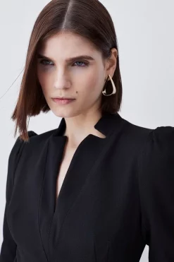 Outlet 🔥 Karen Millen Structured Crepe Belted Forever Midi 👗 Dress ✨ 14 Outlet 🔥 Karen Millen Structured Crepe Belted Forever Midi 👗 Dress ✨ -Karen Millen Outlet store bkk09792 black xl 4