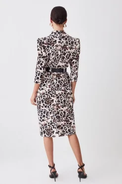 New 🔔 Karen Millen Petite Animal Printed Forever Midi Pencil 👗 Dress 🛒 -Karen Millen Outlet store bkk09832 animal xl 2