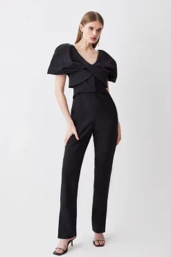 Buy 🌟 Karen Millen Italian Wool Blend Satin Couture Draped Jumpsuit ✨