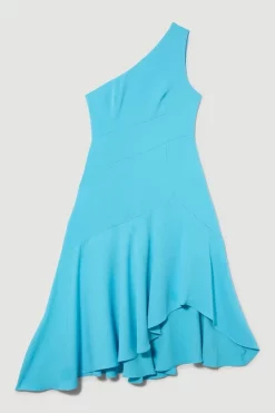 Budget ⌛ Karen Millen One Shoulder Soft Tailored High Low Midi 👗 Dress ❤️ -Karen Millen Outlet store bkk09859 aqua xl 3