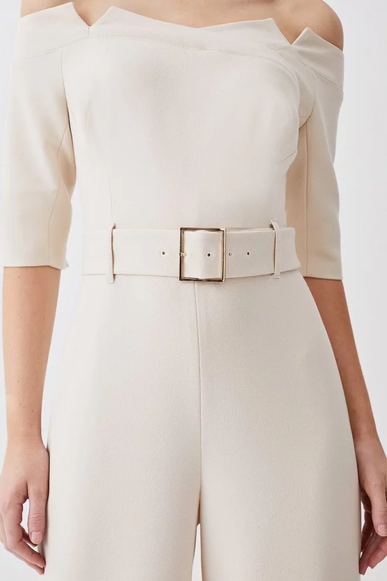 Brand new 👏 Karen Millen Structured Crepe Off Shoulder Wide Leg Jumpsuit 🛒 4 Brand new 👏 Karen Millen Structured Crepe Off Shoulder Wide Leg Jumpsuit 🛒 - Image 2