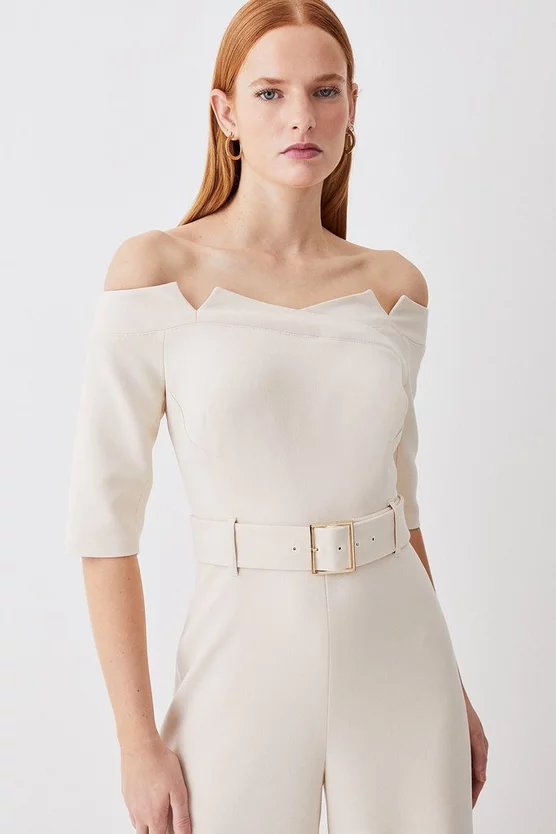 Brand new 👏 Karen Millen Structured Crepe Off Shoulder Wide Leg Jumpsuit 🛒 7 Brand new 👏 Karen Millen Structured Crepe Off Shoulder Wide Leg Jumpsuit 🛒 - Image 5