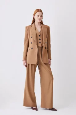 New 🛒 Karen Millen Premium Wool Flannel Pleat Detail Trouser - charcoal 🌟 -Karen Millen Outlet store bkk09905 camel xl 2